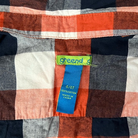 Greendog orange, blue, gray short sleeve collared button down with grey t-shirt - Picture 6 of 6